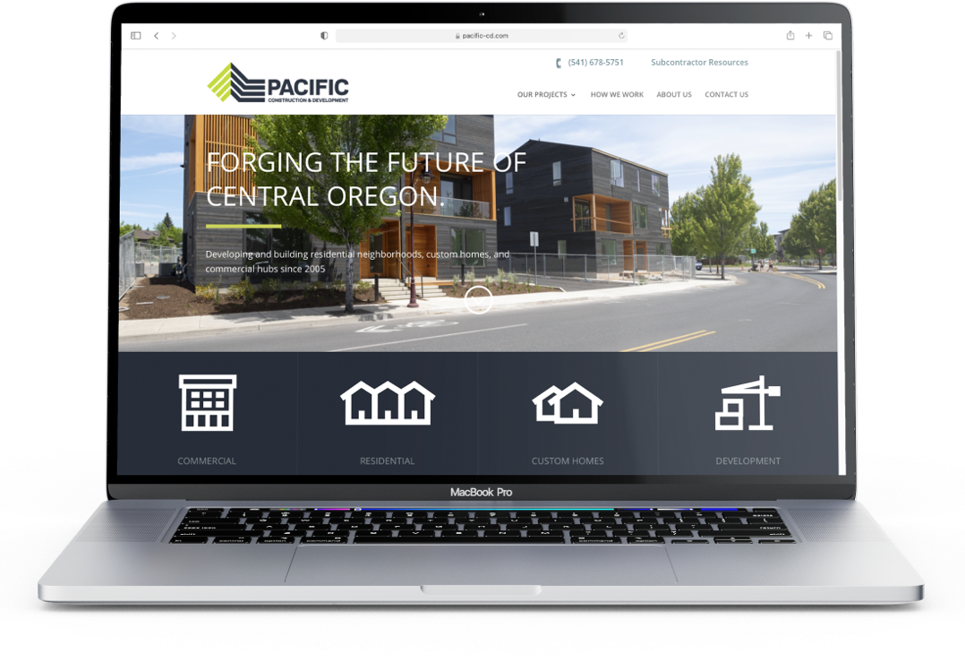 Pacific Construction and Development Website Mockup
